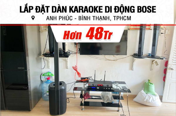 Lắp đặt dàn karaoke di động Bose hơn 48tr cho anh Phúc ở TPHCM (Bose L1 Pro8, JBL KX180A, BBS-S290D)