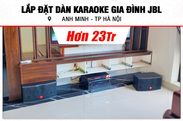 Lắp đặt dàn karaoke JBL hơn 23tr cho anh Minh tại Hà Nội (JBL CV1852T, BIK BJ-A88, BIK BJ-U600) 