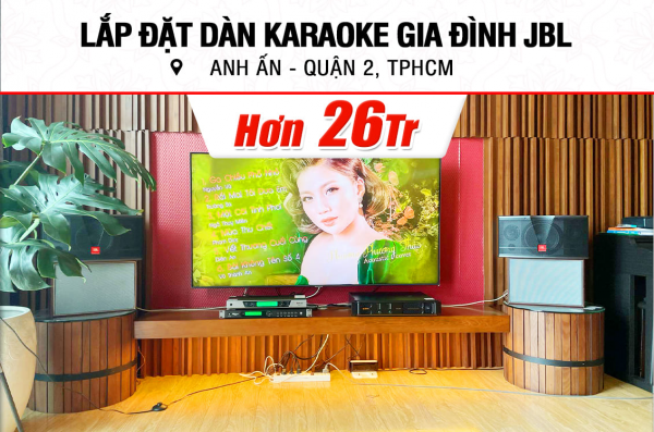 Lắp đặt dàn karaoke JBL hơn 26tr cho anh Ấn ở TPHCM (JBL CV1852T, CA-J602, BKSound KP500, BCE UGX12)