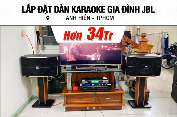 Lắp đặt dàn karaoke JBL hơn 34tr cho anh Hiền ở TPHCM (JBL Pasion 12, BIK CA-J602, KX180A, BCE UGX12)