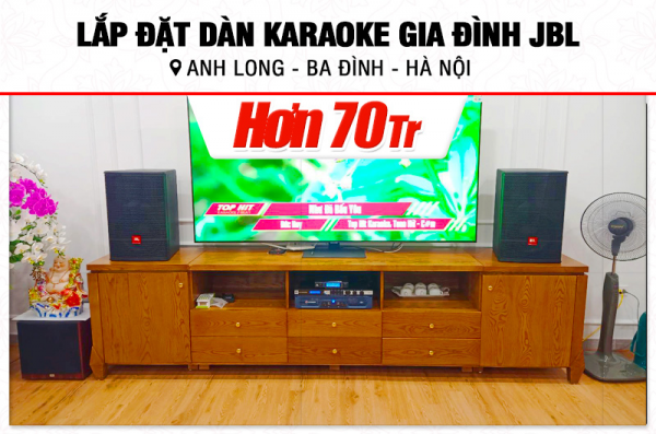 Lắp đặt dàn karaoke JBL hơn 70tr cho anh Long tại Hà Nội (JBL CV1270, Crown T7, KX180A, JBL A120P, JBL VM300)