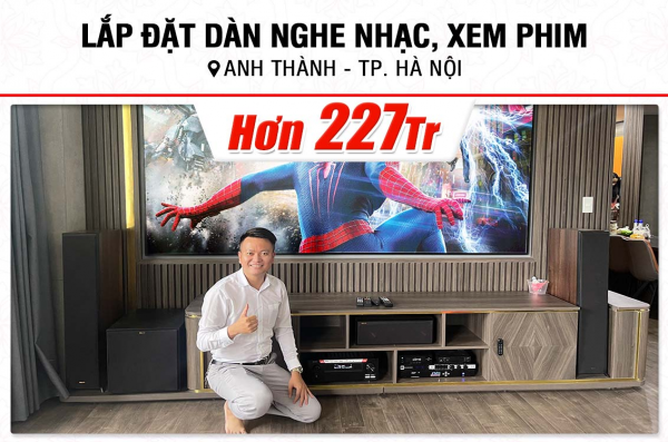 Lắp đặt dàn nghe nhạc, xem phim trị giá hơn 227tr cho anh Thành tại Hà Nội (Klipsch RP-6000F II, RP-500SA II, RP-500C II, X6700H, 121SW,…)