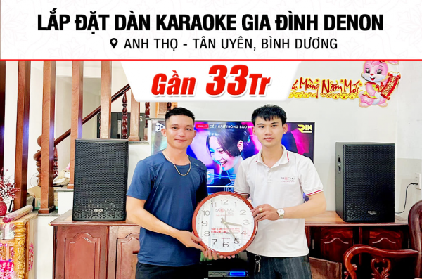 Lắp đặt dàn karaoke Denon gần 33tr cho anh Thọ ở Bình Dương (Denon DP-R212, VM 620A, KP500, U900 Plus X, SW512)