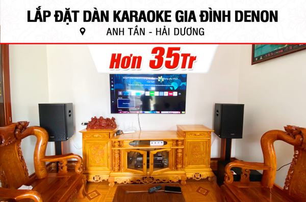 Lắp đặt dàn karaoke Denon hơn 35tr cho anh Tần ở Hải Dương (Denon DP-R212, BIK CA-J602, KP600, UGX12, SW212)