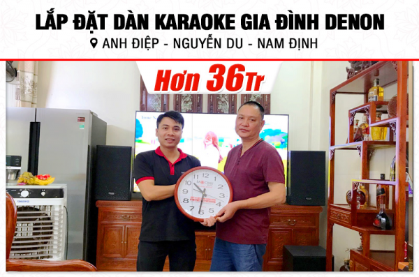 Lắp đặt dàn karaoke Denon hơn 36tr cho anh Điệp tại Nam Định (Denon DP-R212, CA-J602, KP500, BJ-W25AV, U900 Plus X)
