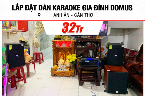 Lắp đặt dàn karaoke Domus 32tr cho anh Ân ở Cần Thơ (DP6120 MAX, VM 620A, KP500, U900 Plus X, SW612-C)
