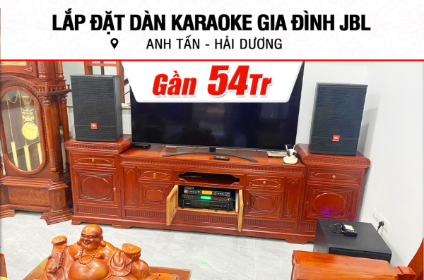 Lắp đặt dàn karaoke JBL gần 54tr cho anh Tấn ở Hải Dương (JBL CV1270, CA-J602, BJ-W25AV, BPR-5600, BBS W500)