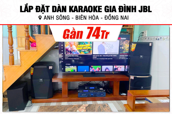 Lắp đặt dàn karaoke JBL gần 74tr cho anh Sông tại Đồng Nai (JBL XS12, Crown T7, JBL VX8, Pasion 12SP, JBL VM200) 