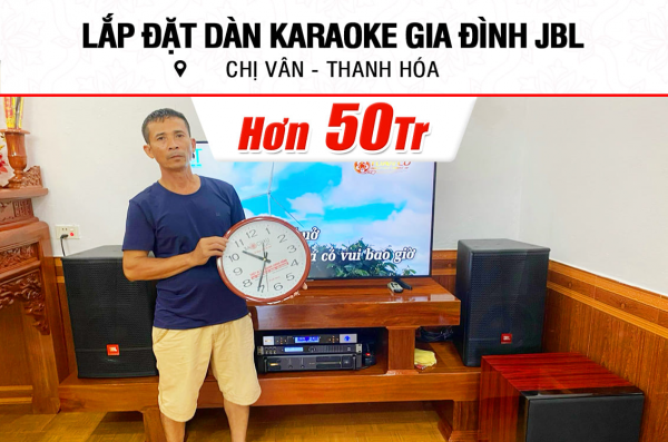 Lắp đặt dàn karaoke JBL hơn 50tr cho chị Vân ở Thanh Hóa (JBL CV1270, BIK CA-J602, KP600, BJ-U500, SW815)