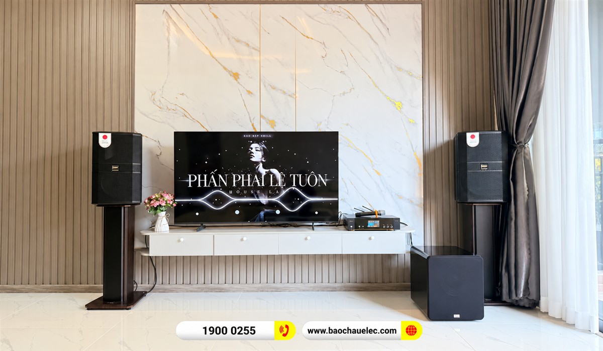 Bố tr&iacute; hai loa BIK hai b&ecirc;n tivi tại c&ocirc;ng tr&igrave;nh chị Nga Đồng Nai