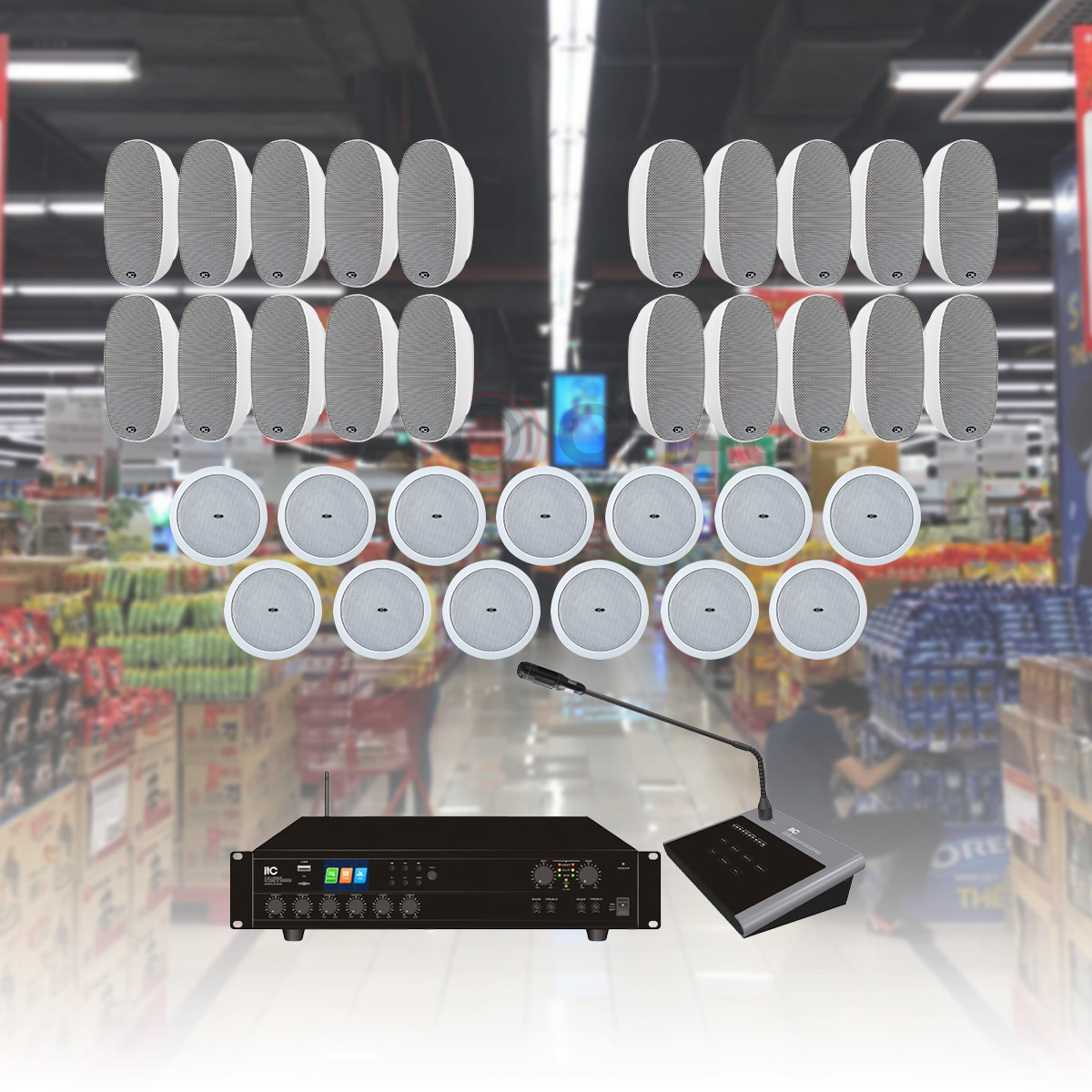 Combo Âm thanh Siêu Thị Lớn 2-4 tầng trên 1000m2