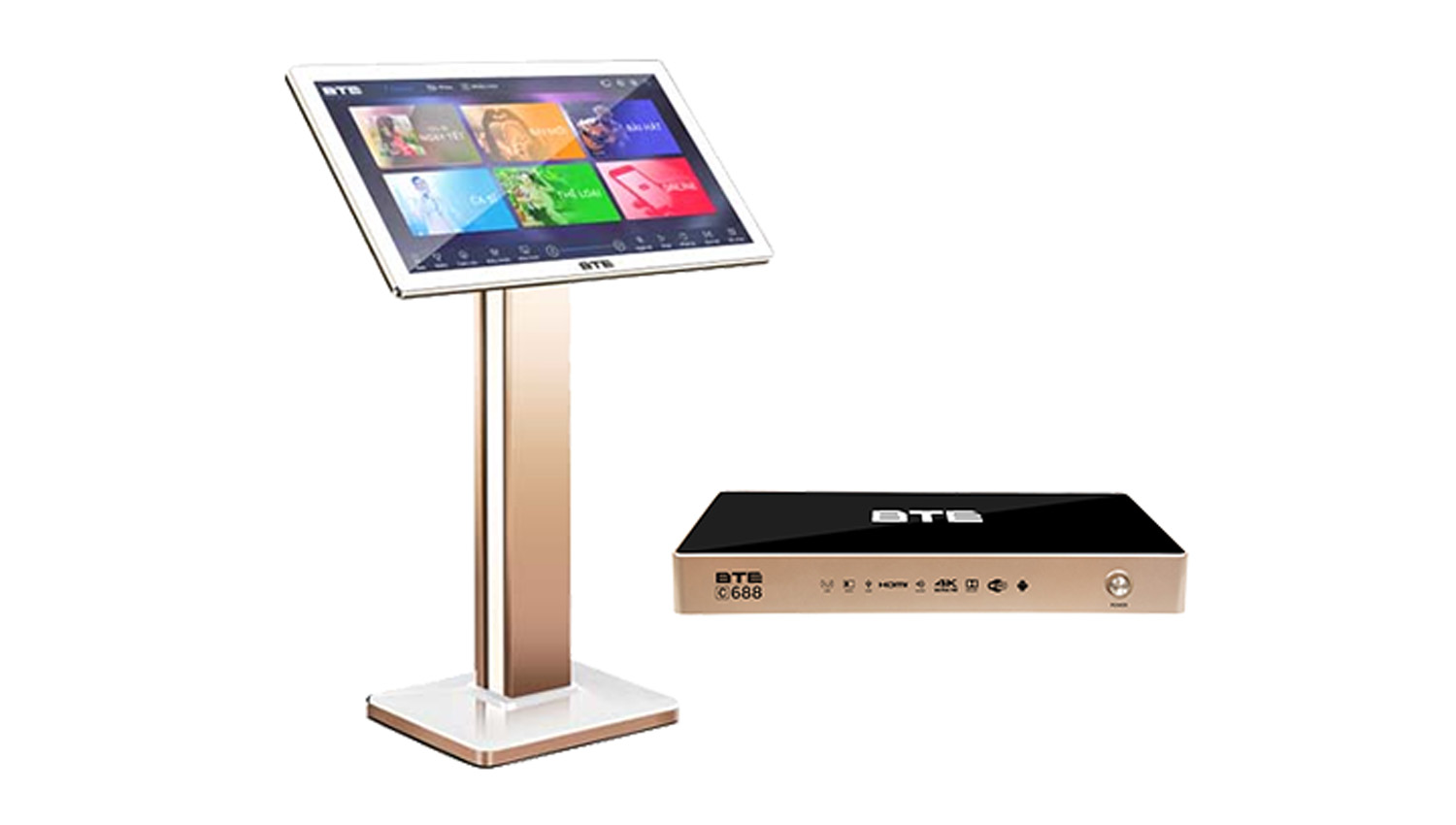 Combo Đầu karaoke BTE C688 + Màn hình cảm ứng BTE 21.5 inch new