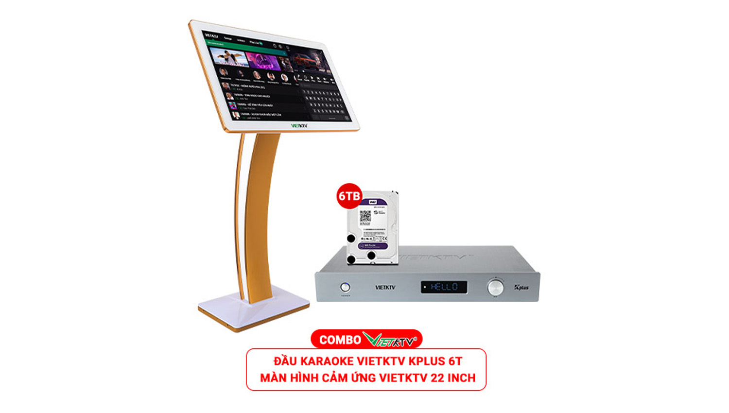 Combo Đầu Việt KTV K-Plus 6T + Màn Việt KTV 22 inch