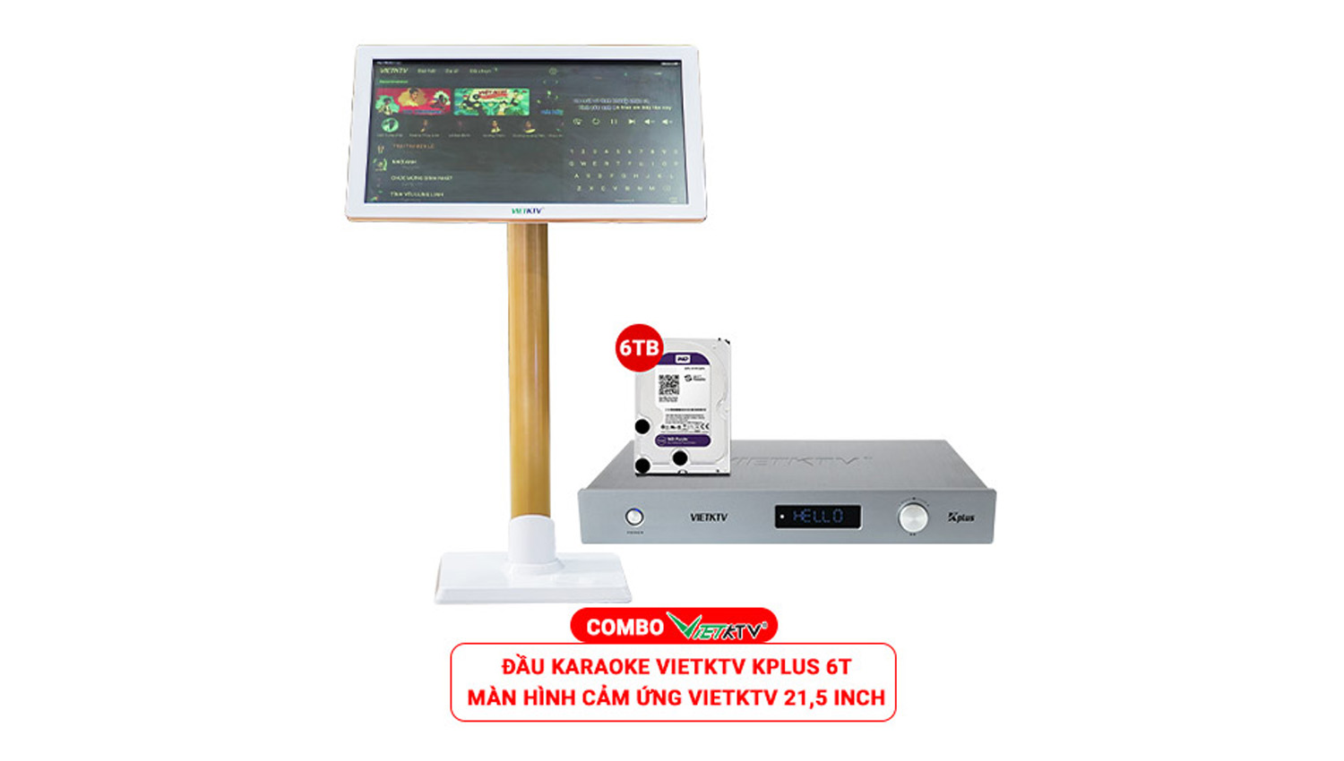 Combo Đầu Việt KTV K-Plus 6T + Màn Việt KTV 21,5 inch
