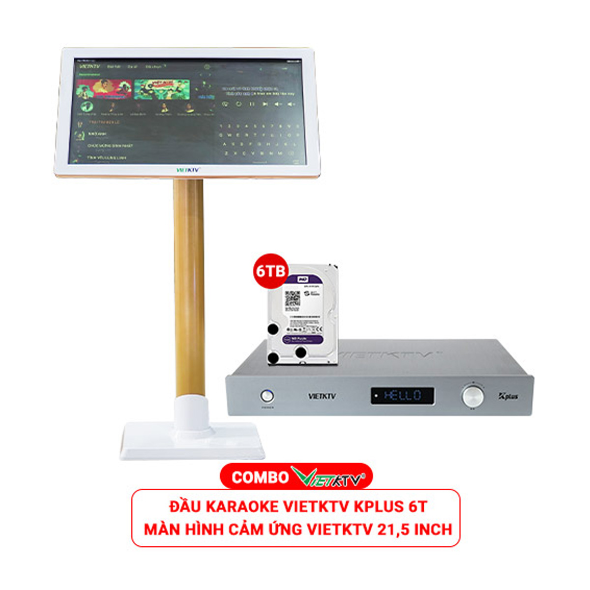 Combo Đầu Việt KTV K-Plus 6T + Màn Việt KTV 21,5 inch