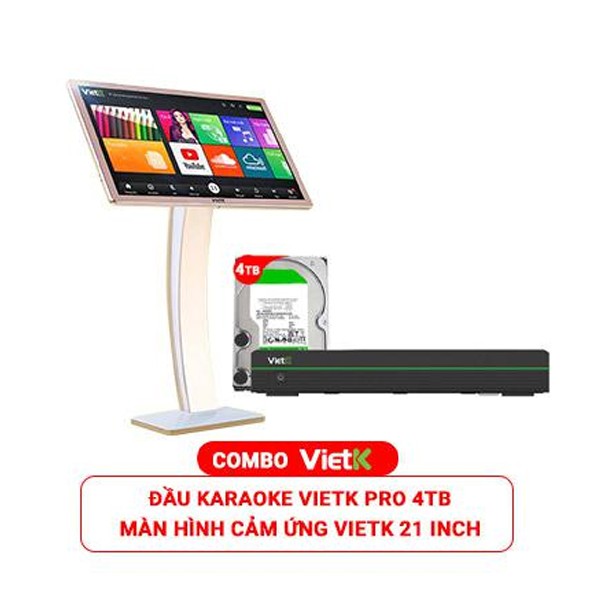 Combo Đầu VietK Pro 4TB + Màn VietK 21 inch