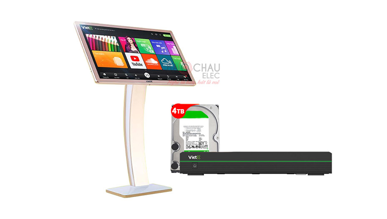 Combo Đầu VietK Pro 4TB + Màn VietK 22 inch