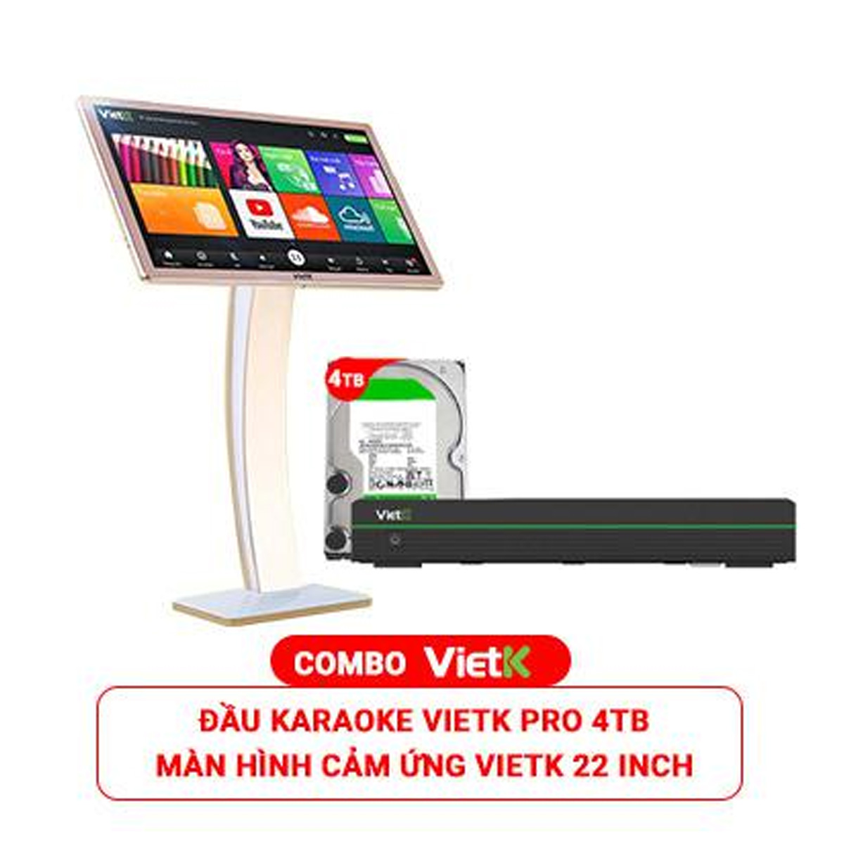 Combo Đầu VietK Pro 4TB + Màn VietK 22 inch
