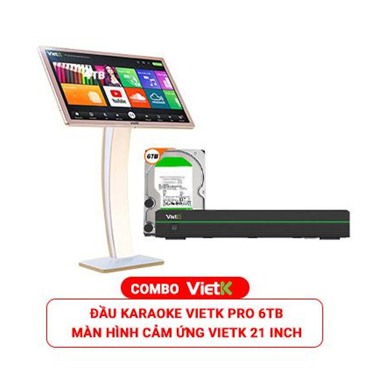 Combo Đầu VietK Pro 6TB + Màn VietK 21 inch