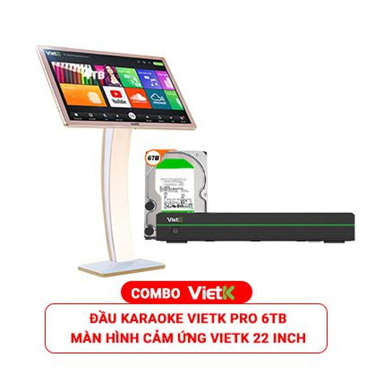 Combo Đầu VietK Pro 6TB + Màn VietK 22 inch