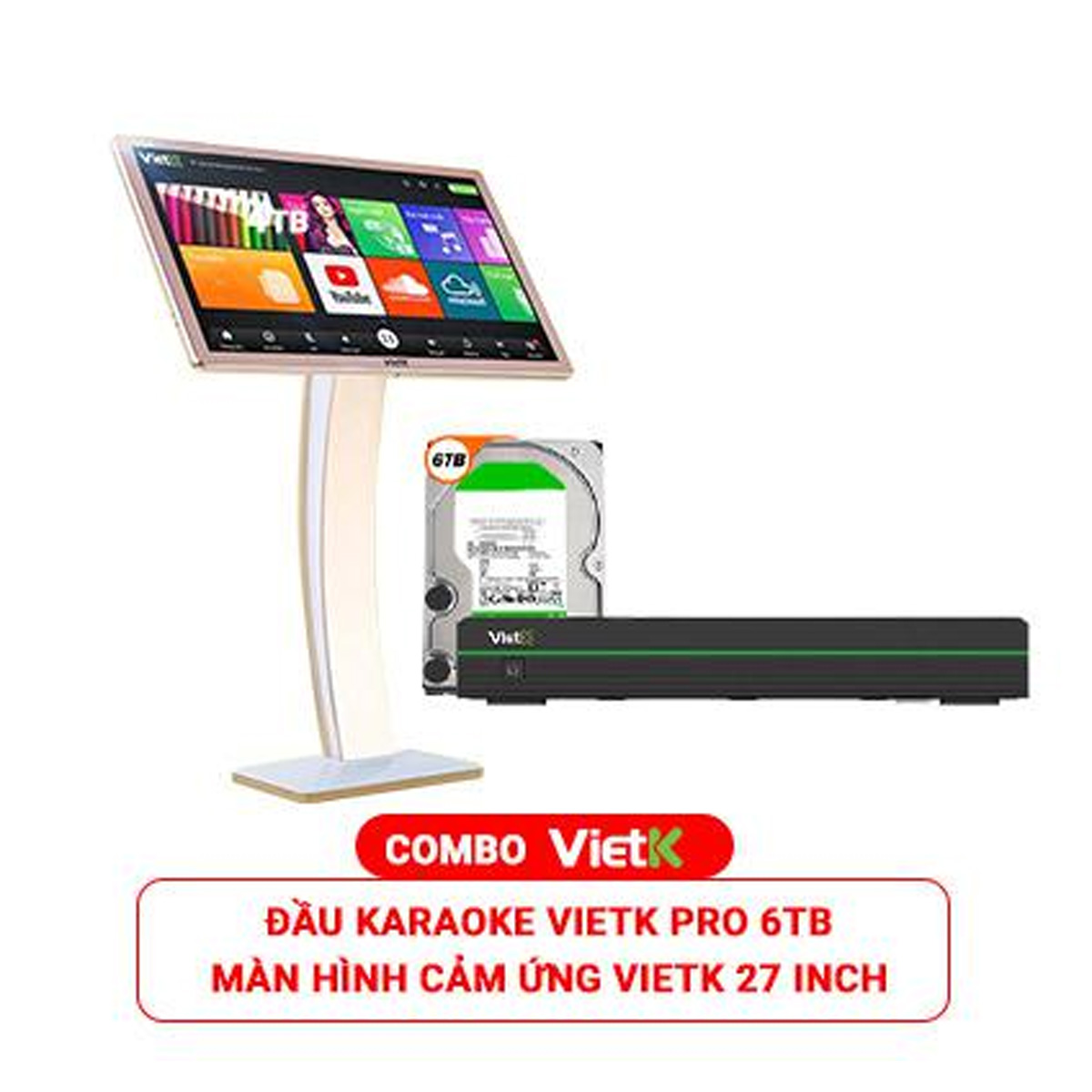 Combo Đầu VietK Pro 6TB + Màn VietK 27 inch