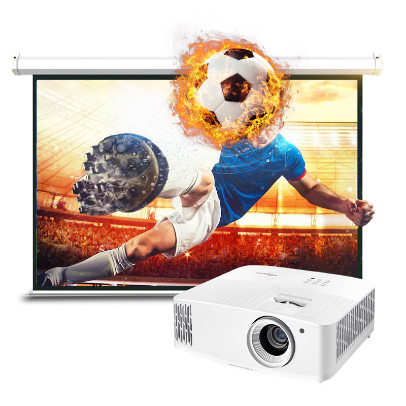 Combo Máy chiếu OPTOMA UHD35 + + Màn chiếu điện 120 inch