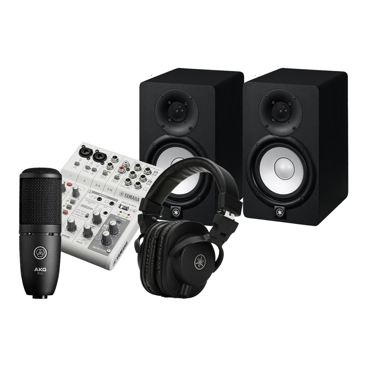 Combo thu âm Mixer Yamaha AG06 MK2 – Loa Yamaha HS5 - Micro AKG P120 - Tai Nghe Yamaha HPH-MT5
