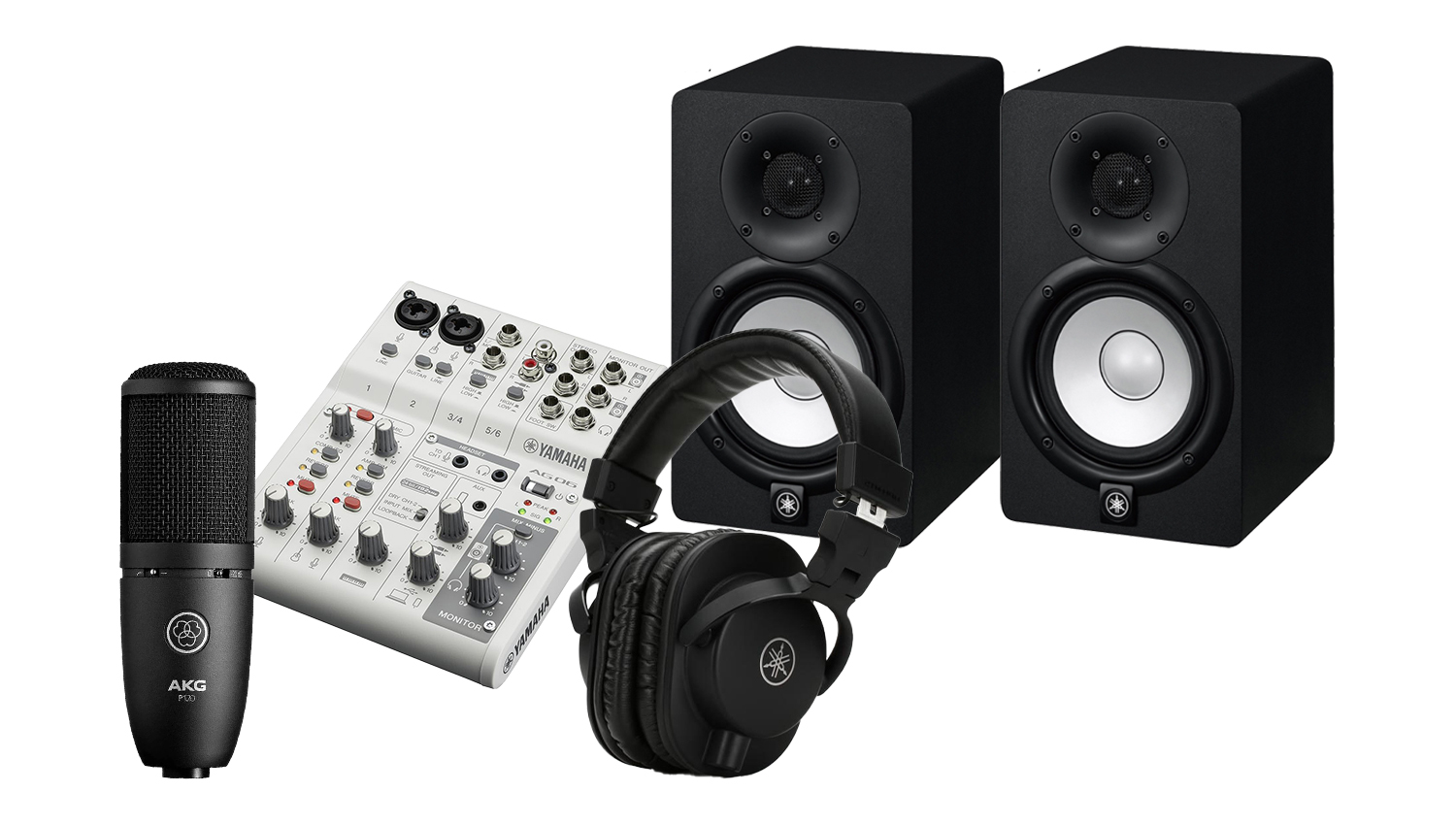 Combo thu &acirc;m Mixer Yamaha AG06 MK2 &ndash; Loa Yamaha HS5 - Micro AKG P120 - Tai Nghe Yamaha HPH-MT5