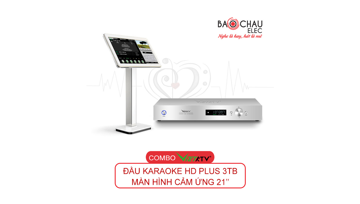 Combo VietKTV HD Plus 3TB + Màn hình 21