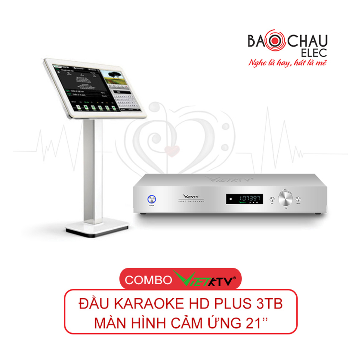 Combo VietKTV HD Plus 3TB + Màn hình 21