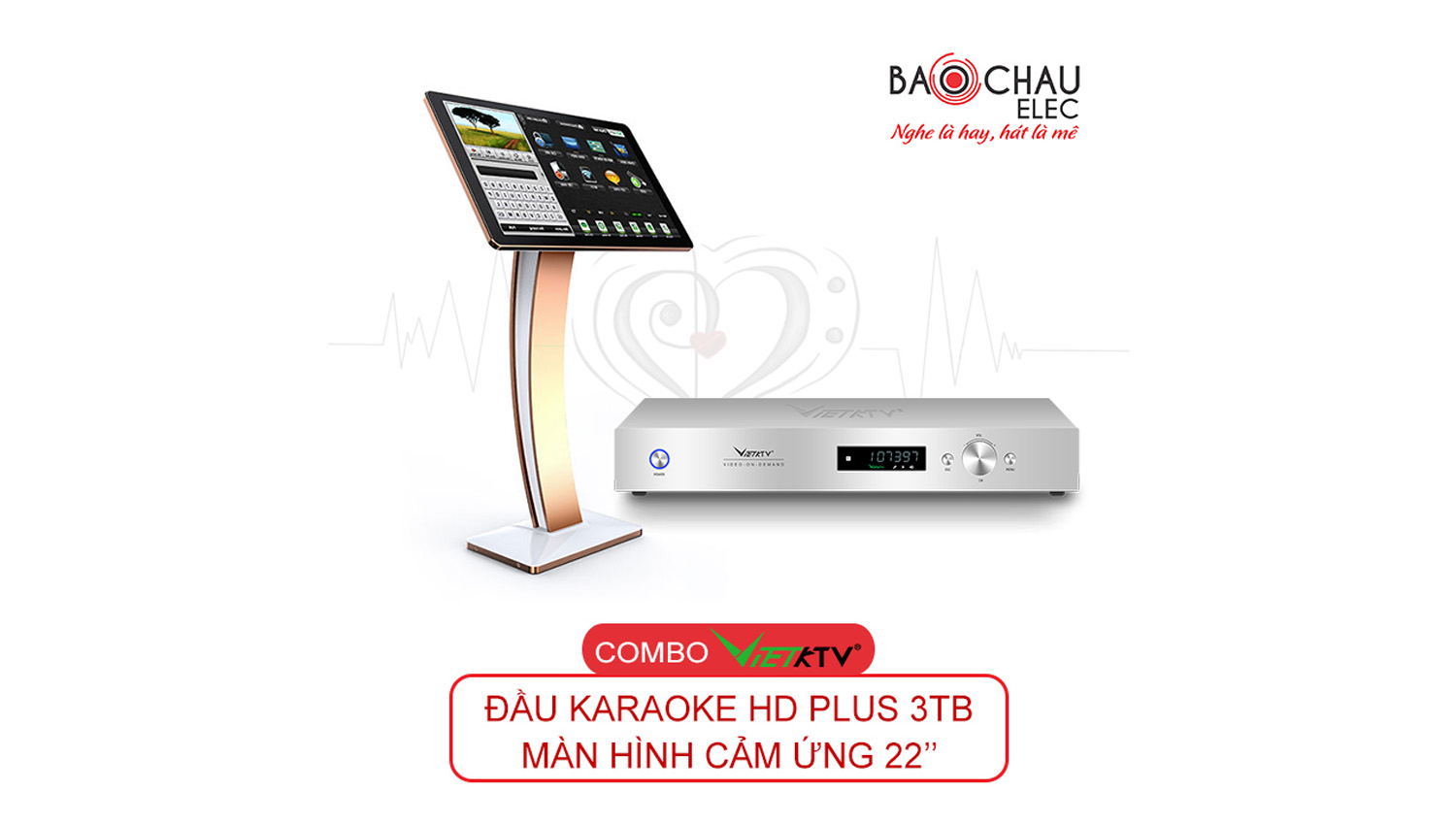 Combo VietKTV HD Plus 3TB + Màn hình 22