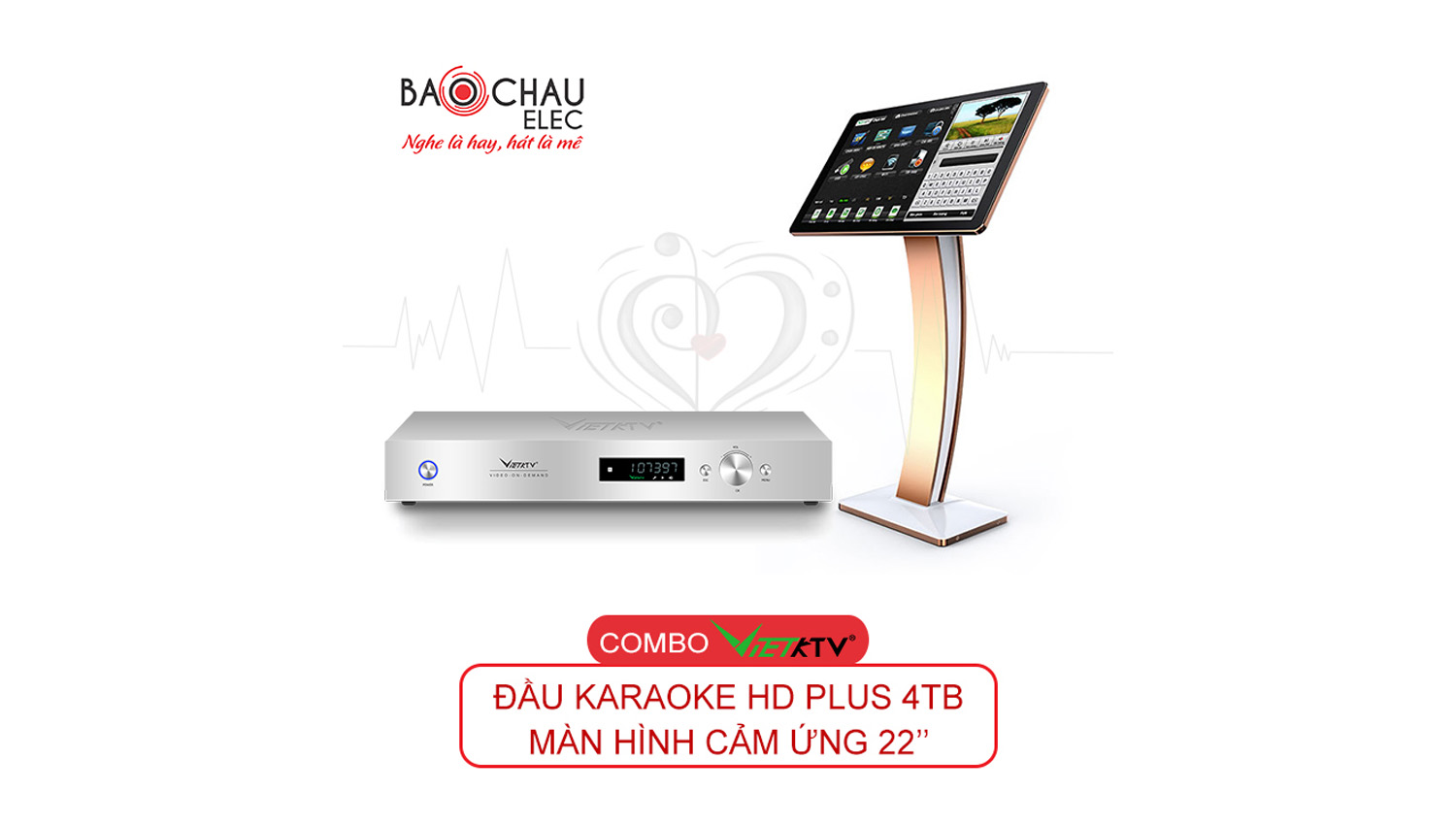Combo đầu Karaoke Việt KTV HDPlus 4TB + Màn hình 22inch