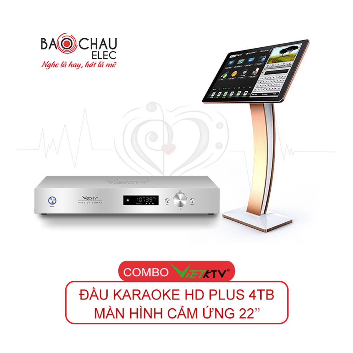 Combo đầu Karaoke Việt KTV HDPlus 4TB + Màn hình 22inch