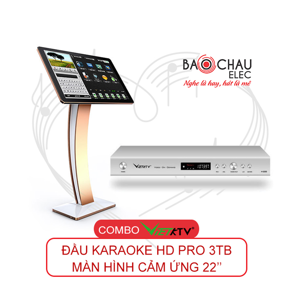 Combo VietKTV HD PRO 3TB + Màn hình 22