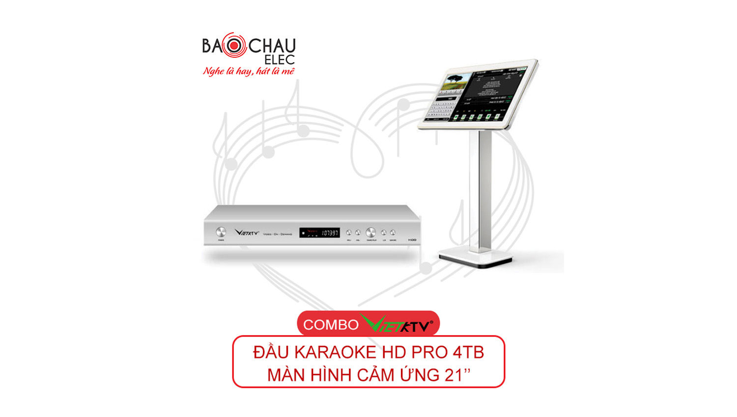 Combo VietKTV HD PRO 4TB + Màn hình 21