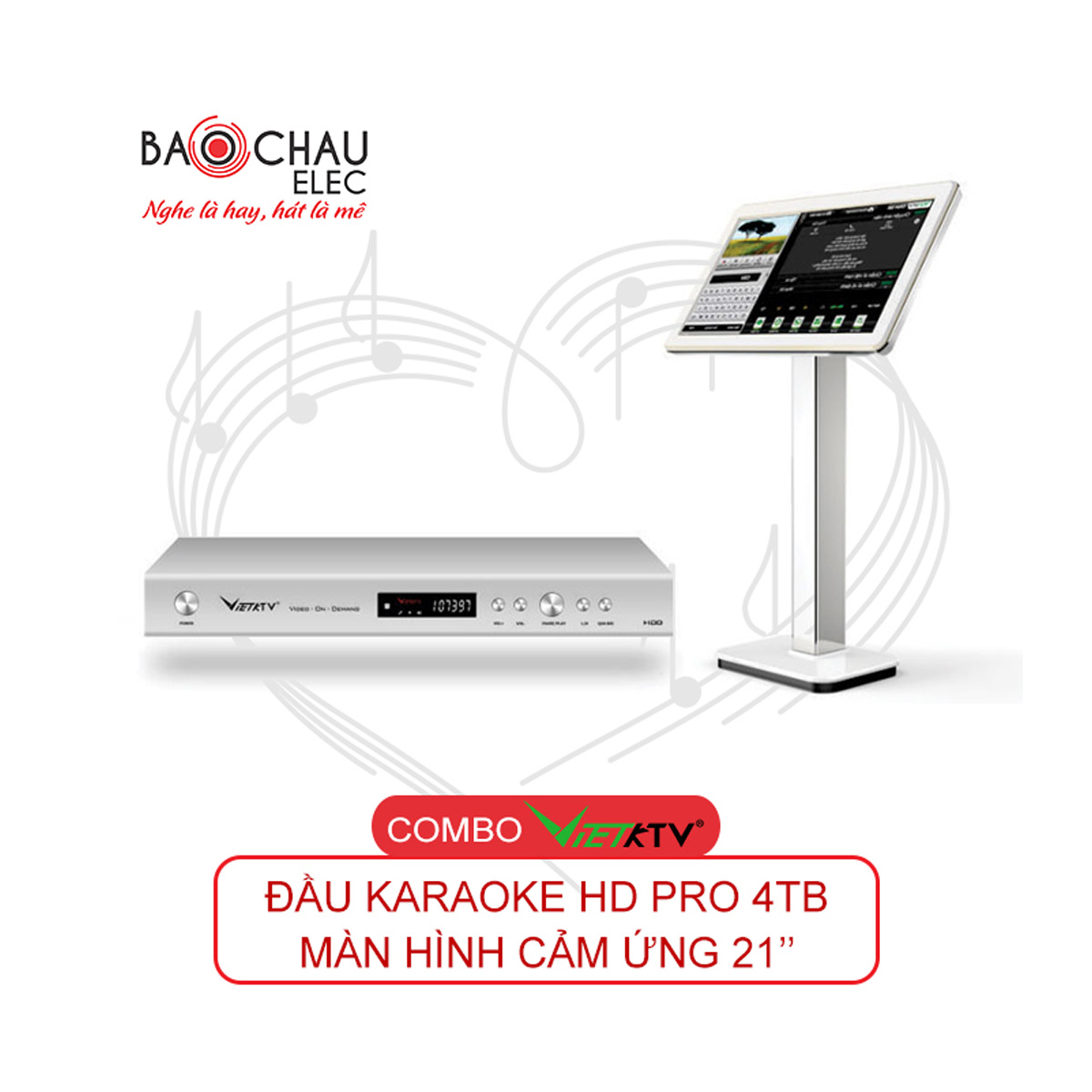 Combo VietKTV HD PRO 4TB + Màn hình 21