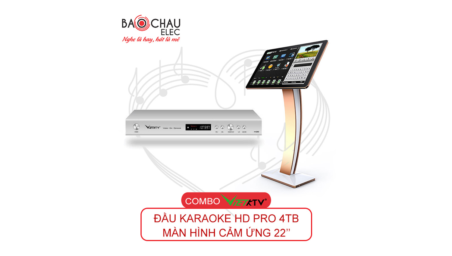 Combo VietKTV HD PRO 4TB + Màn hình 22