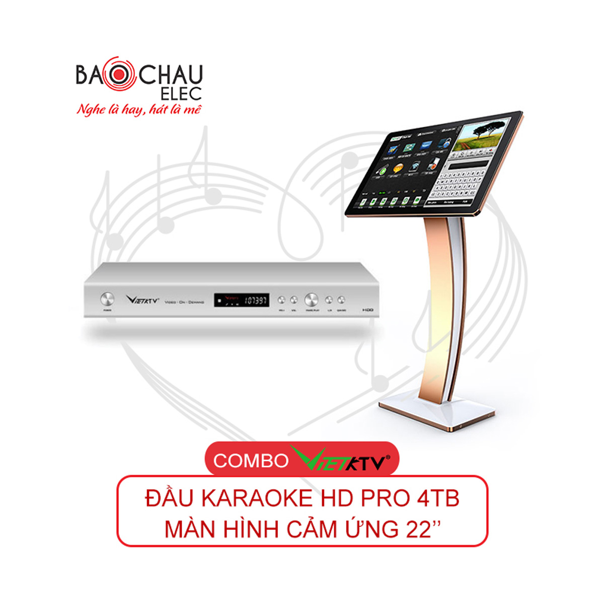 Combo VietKTV HD PRO 4TB + Màn hình 22