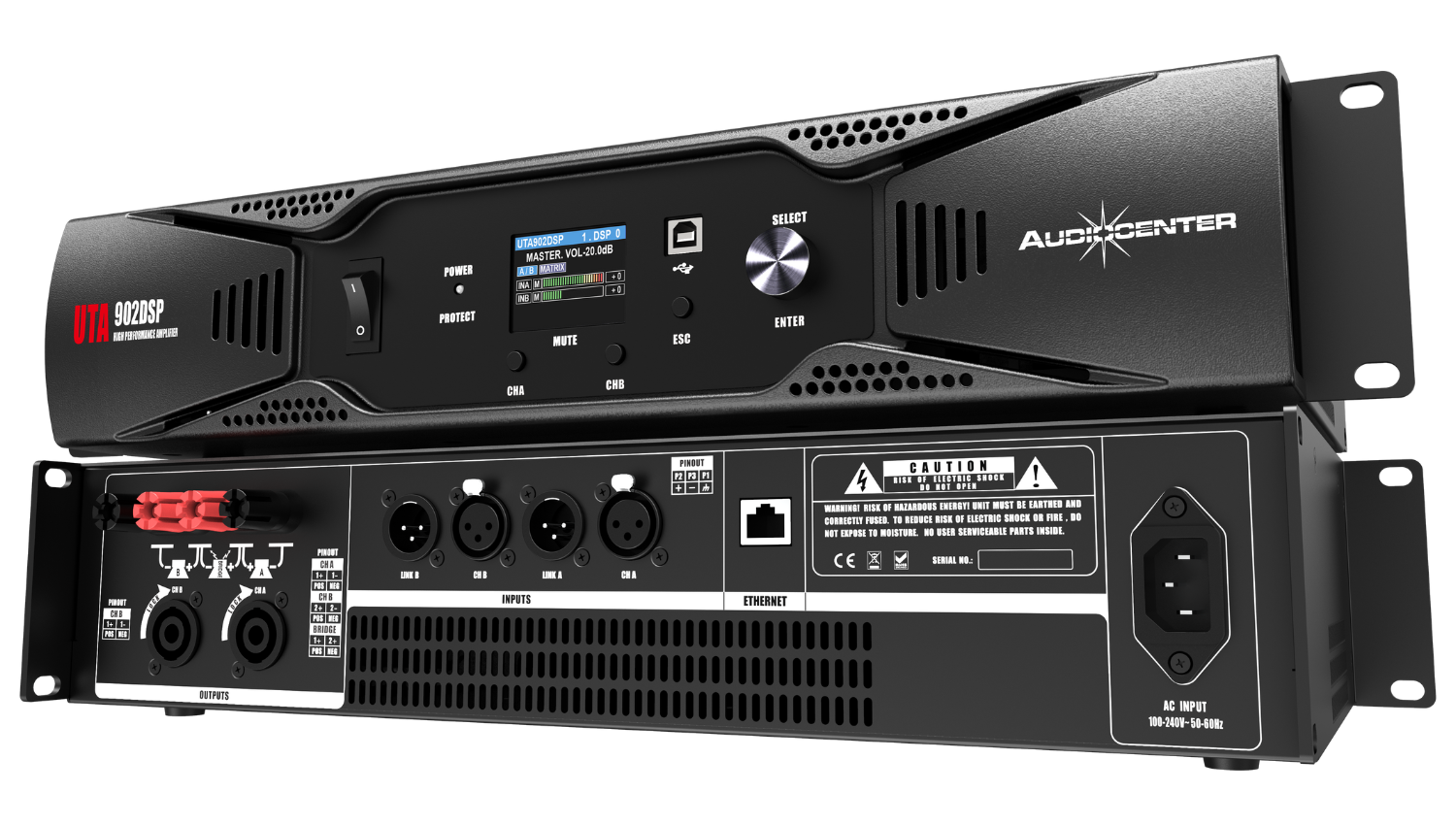 Cục đẩy 2 kênh Audiocenter UTA902DSP