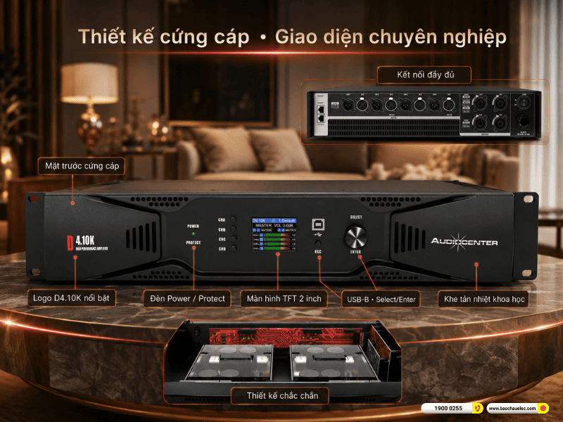 Cục đẩy 4 k&ecirc;nh Audiocenter D4.10K