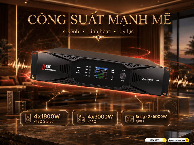 Cục đẩy 4 k&ecirc;nh Audiocenter D4.10K