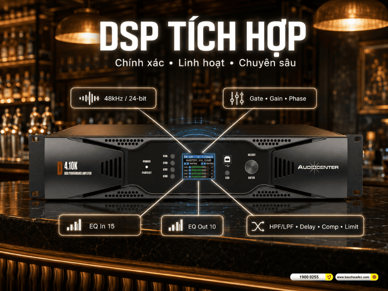 Cục đẩy 4 k&ecirc;nh Audiocenter D4.10K
