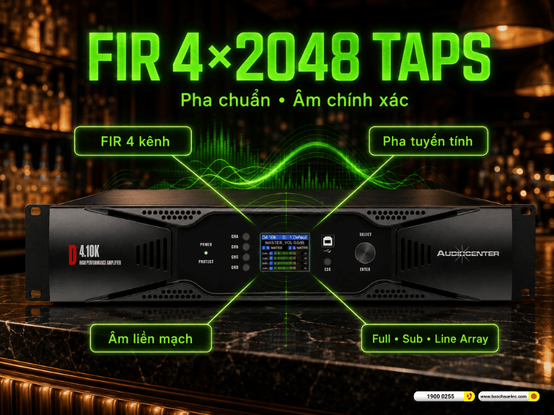 Cục đẩy 4 k&ecirc;nh Audiocenter D4.10K