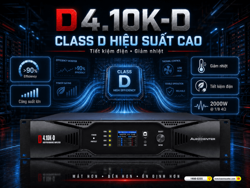 Cục đẩy 4 k&ecirc;nh Audiocenter D4.10K-D