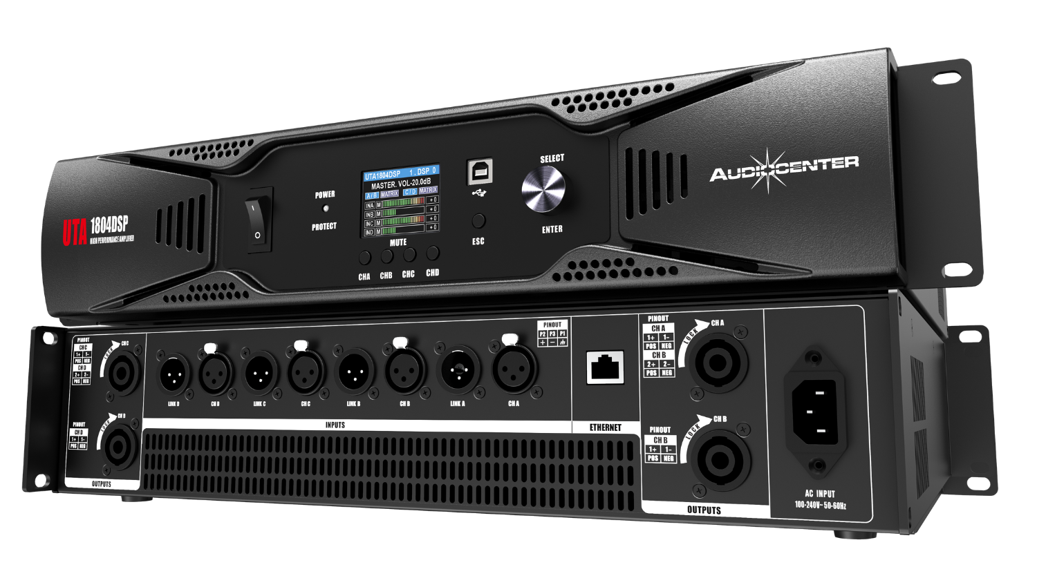 Cục đẩy 4 kênh Audiocenter UTA1804DSP