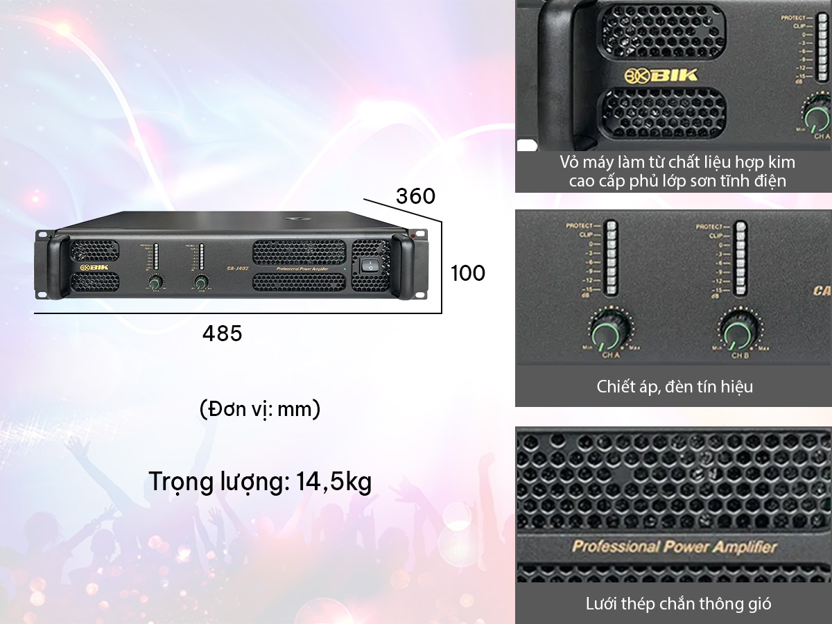 Cục đẩy công suất 2 kênh BIK CA-J402