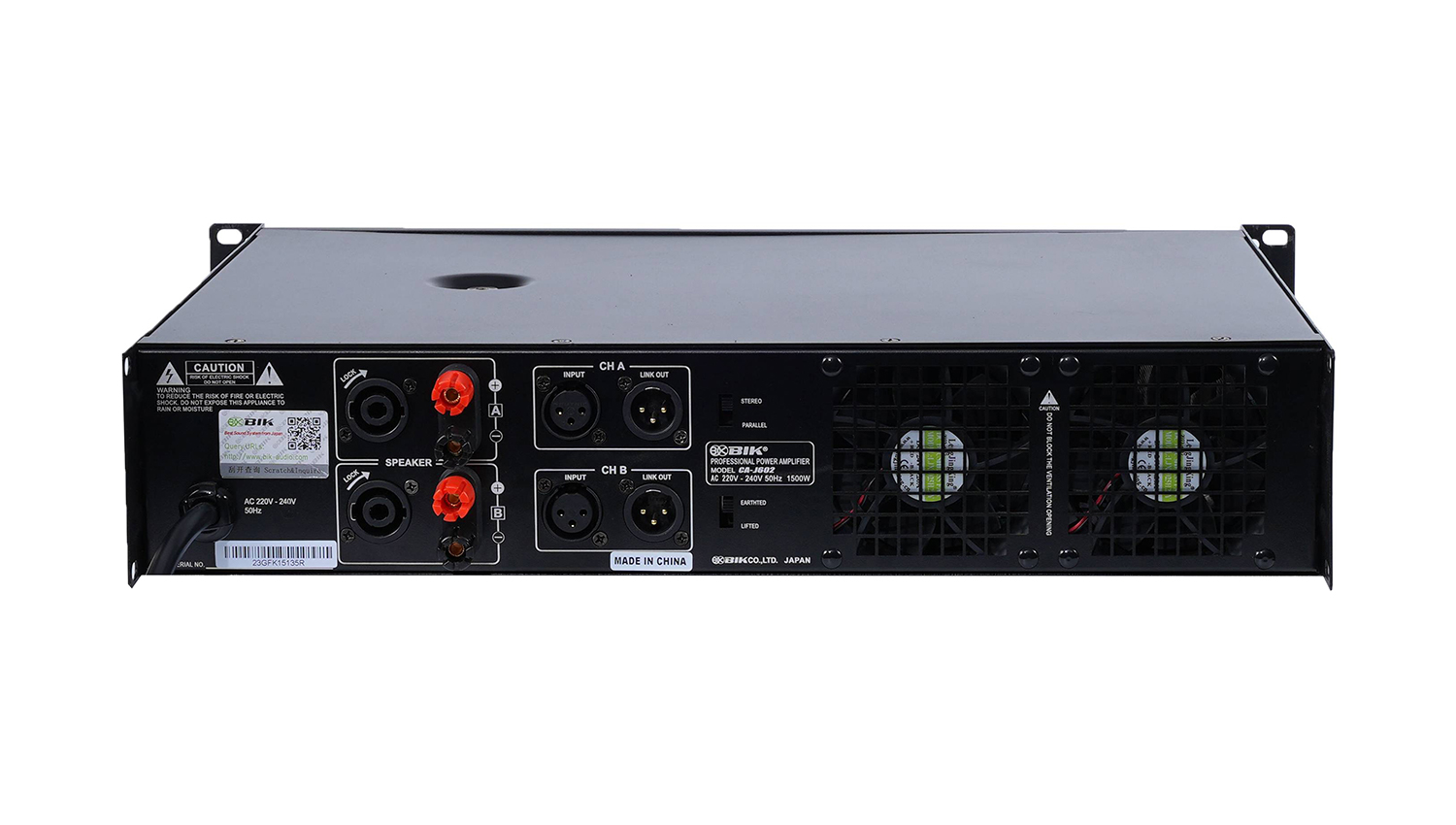 Cục đẩy công suất 2 kênh BIK CA-J602 ( Nguồn xuyến, Class H,600W) - Hình 3