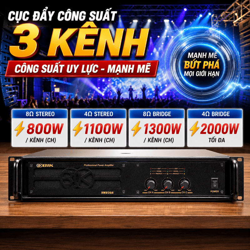 cục đẩy c&ocirc;ng suất BIK VM 830A
