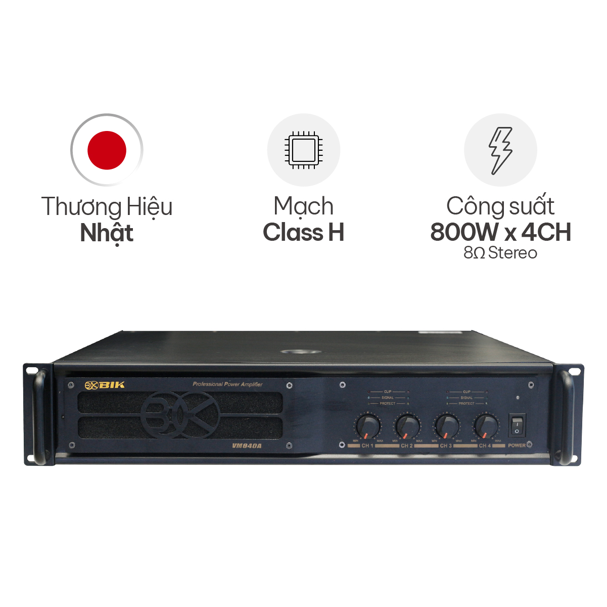 Cục đẩy công suất 4 kênh BIK VM 840A