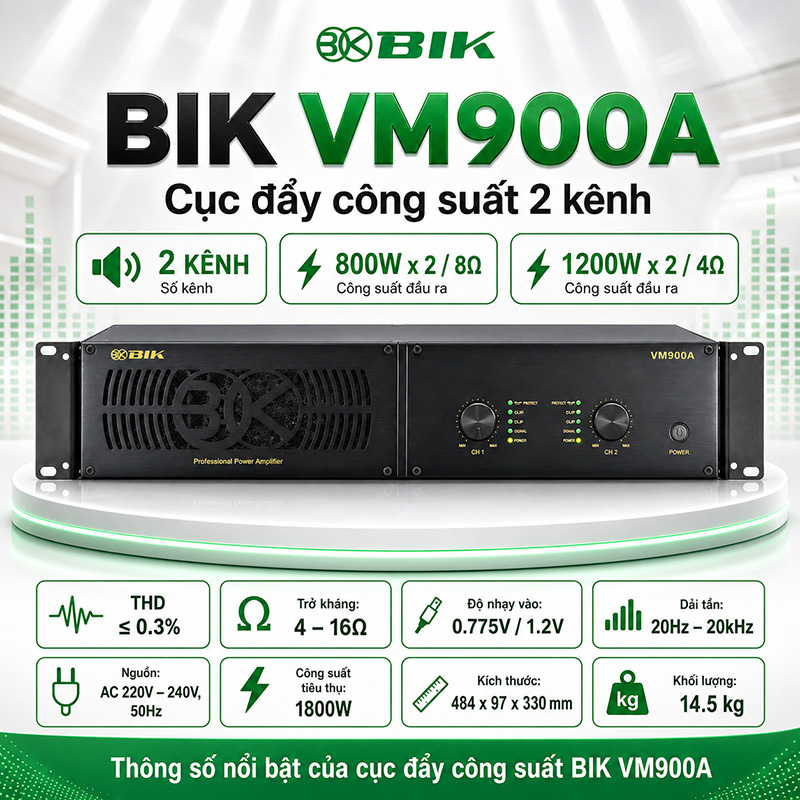 Cục đẩy c&ocirc;ng suất BIK VM900A